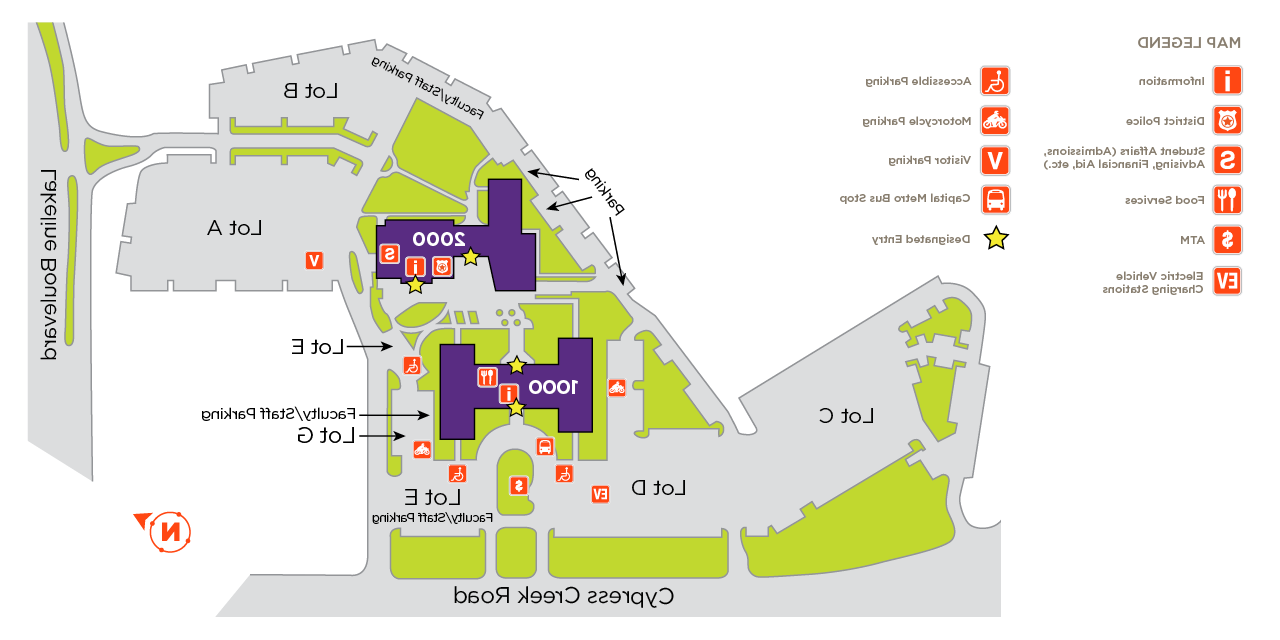 ACC柏树溪校区的互动地图.